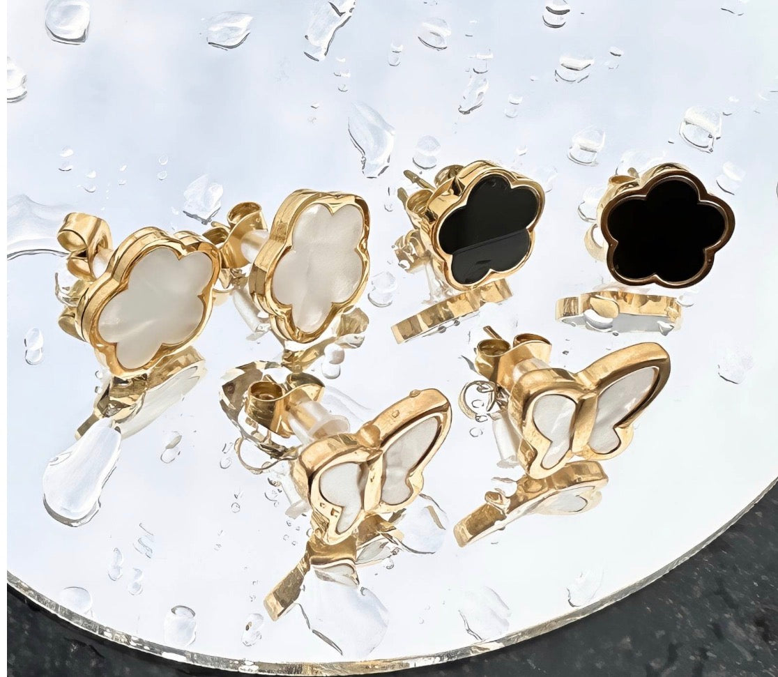 Everyday Luxe Stud Earrings – Clover & Butterfly