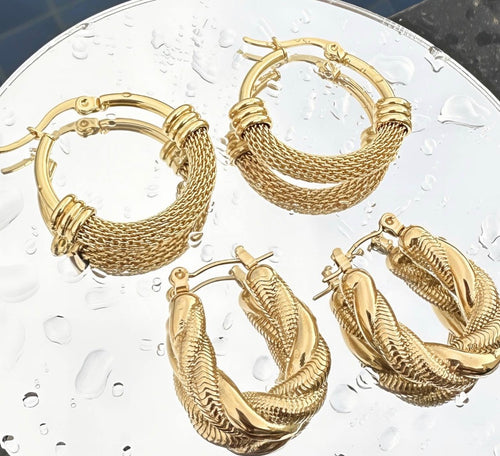 Bold Luxe Twisted Hoops