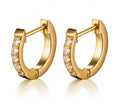 Gold Crystal Huggie Hoops