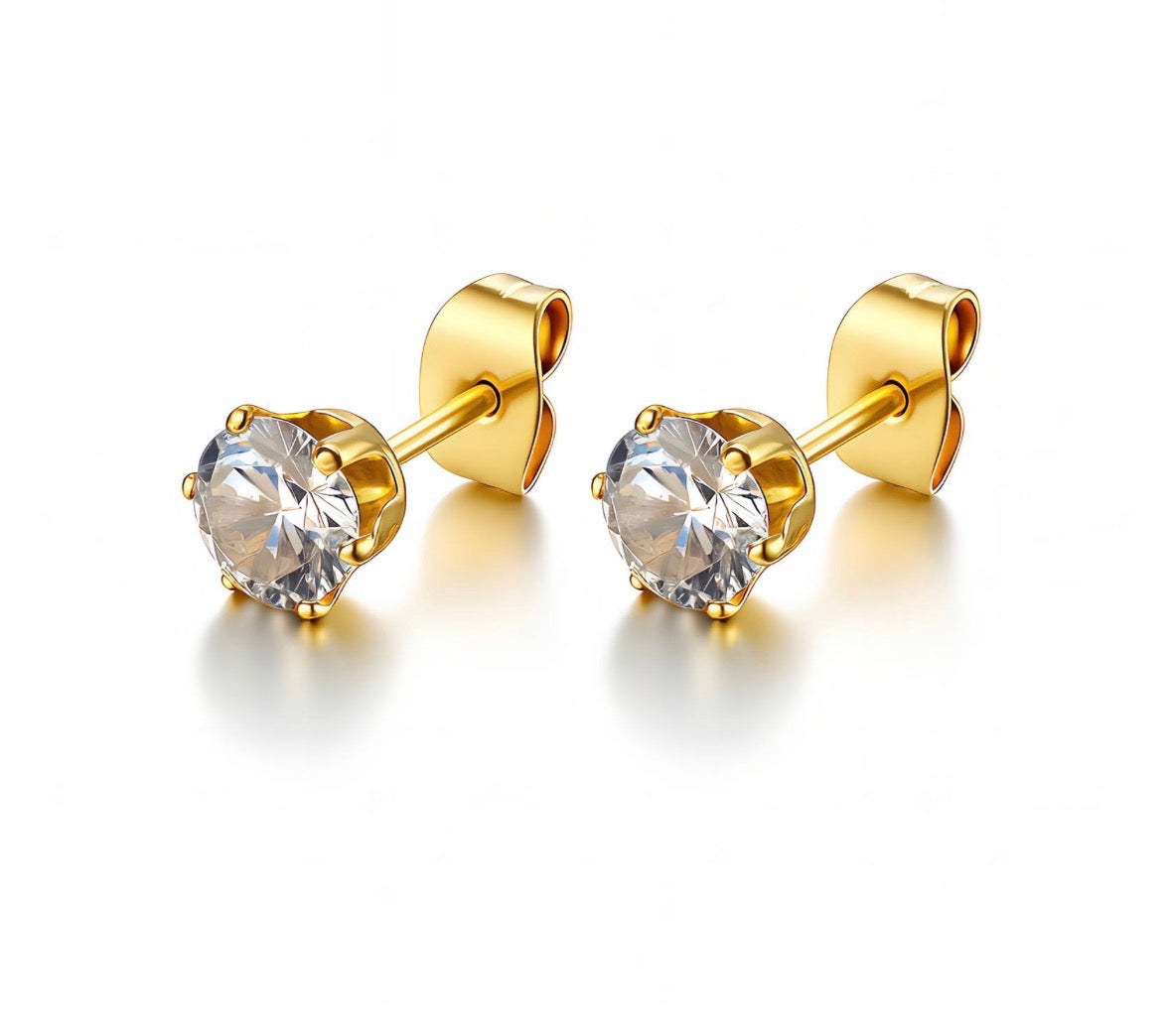 Dainty Diamond-Style Stud Earrings