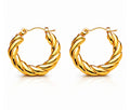Gold Twist Hoop Earrings