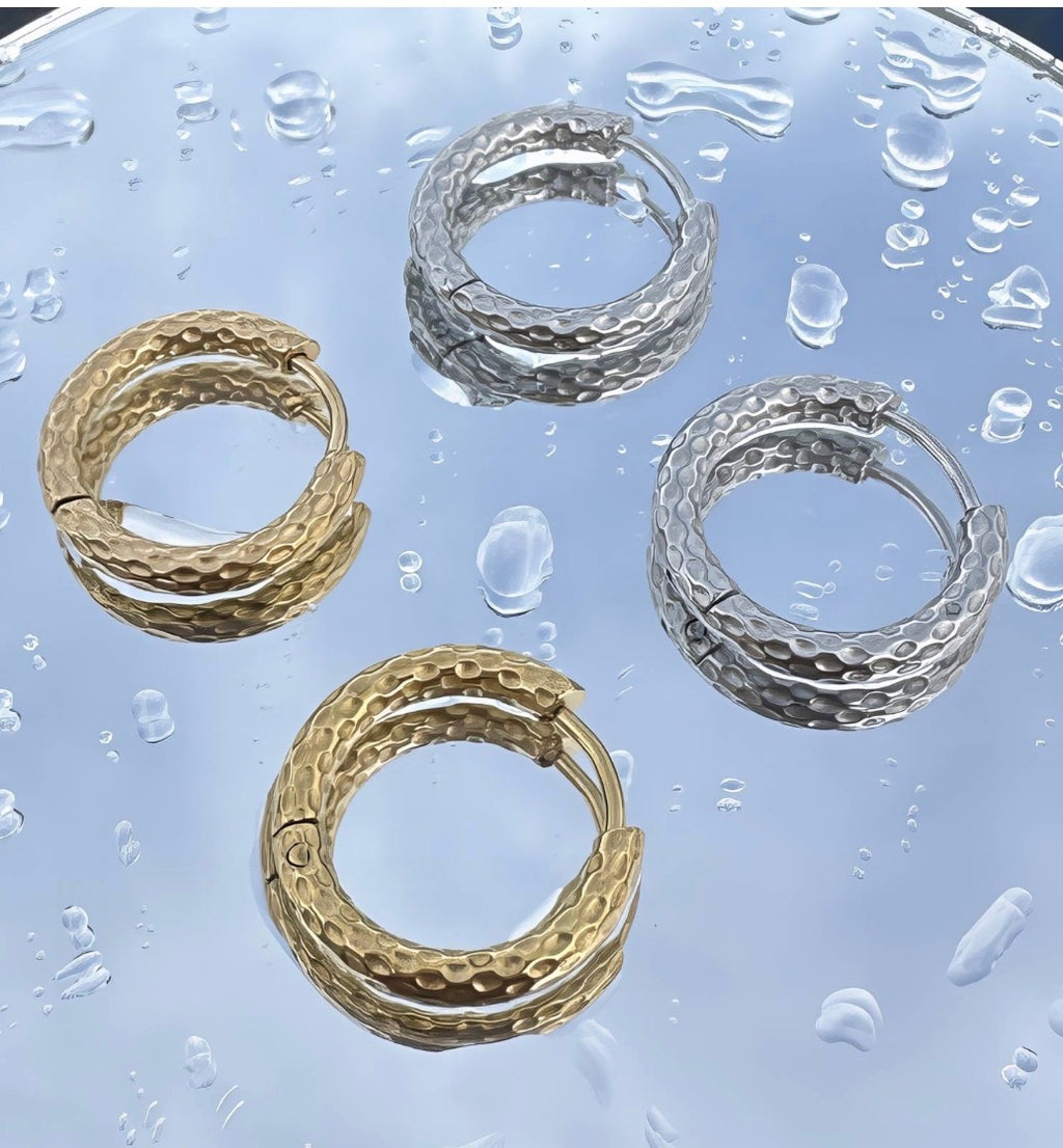 Gold Twist Hoop Earrings