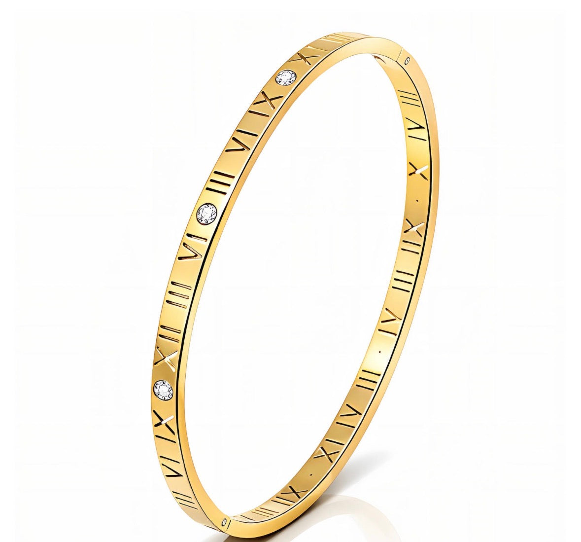 Roman Numeral Crystal Bangle