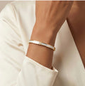 Classic Pearl Inlay Bangle – 18K Gold Plated