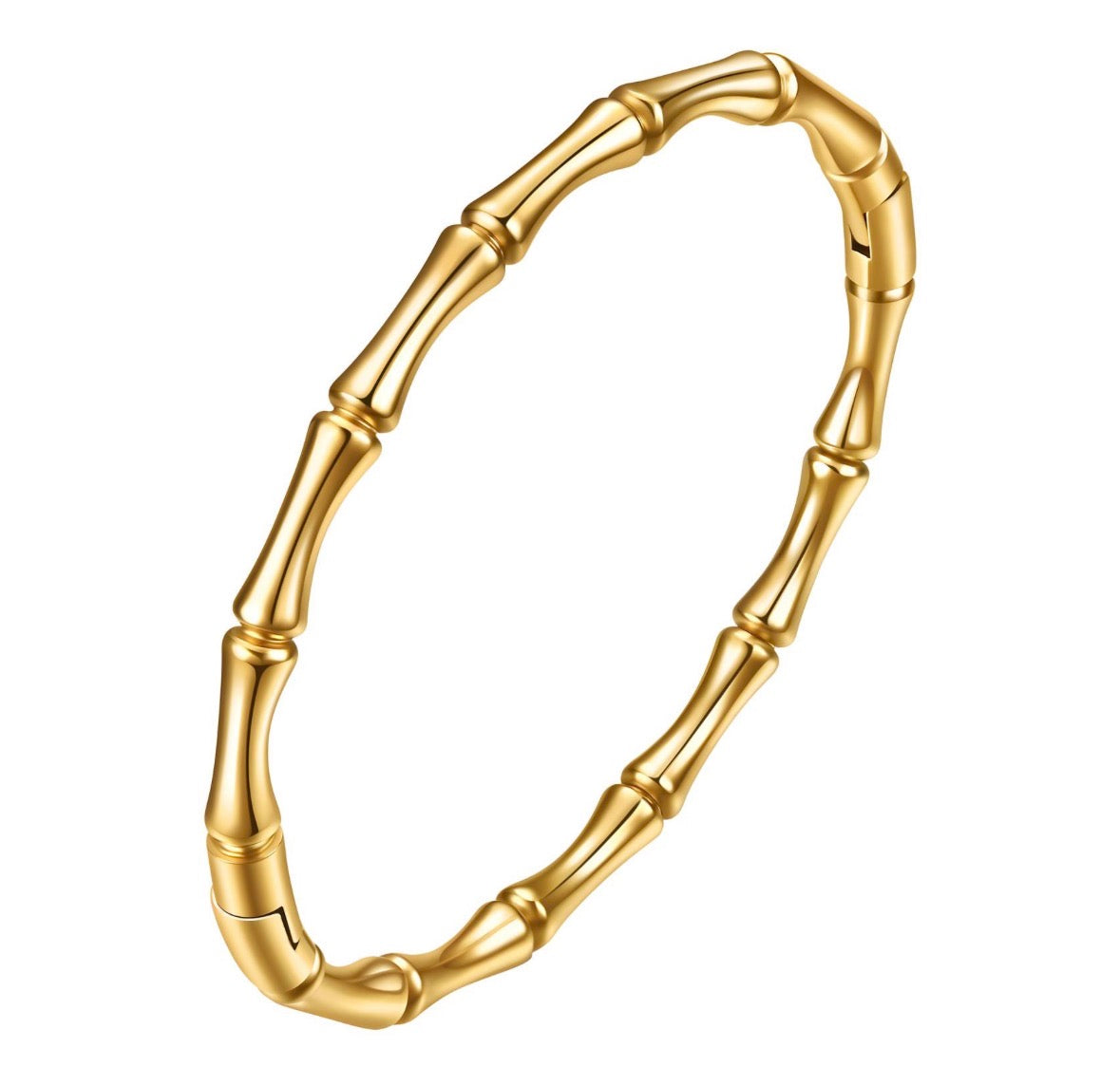 Bamboo Style Hinged Bracelet