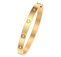 Dainty Heart Crystal Bangle Bracelet
