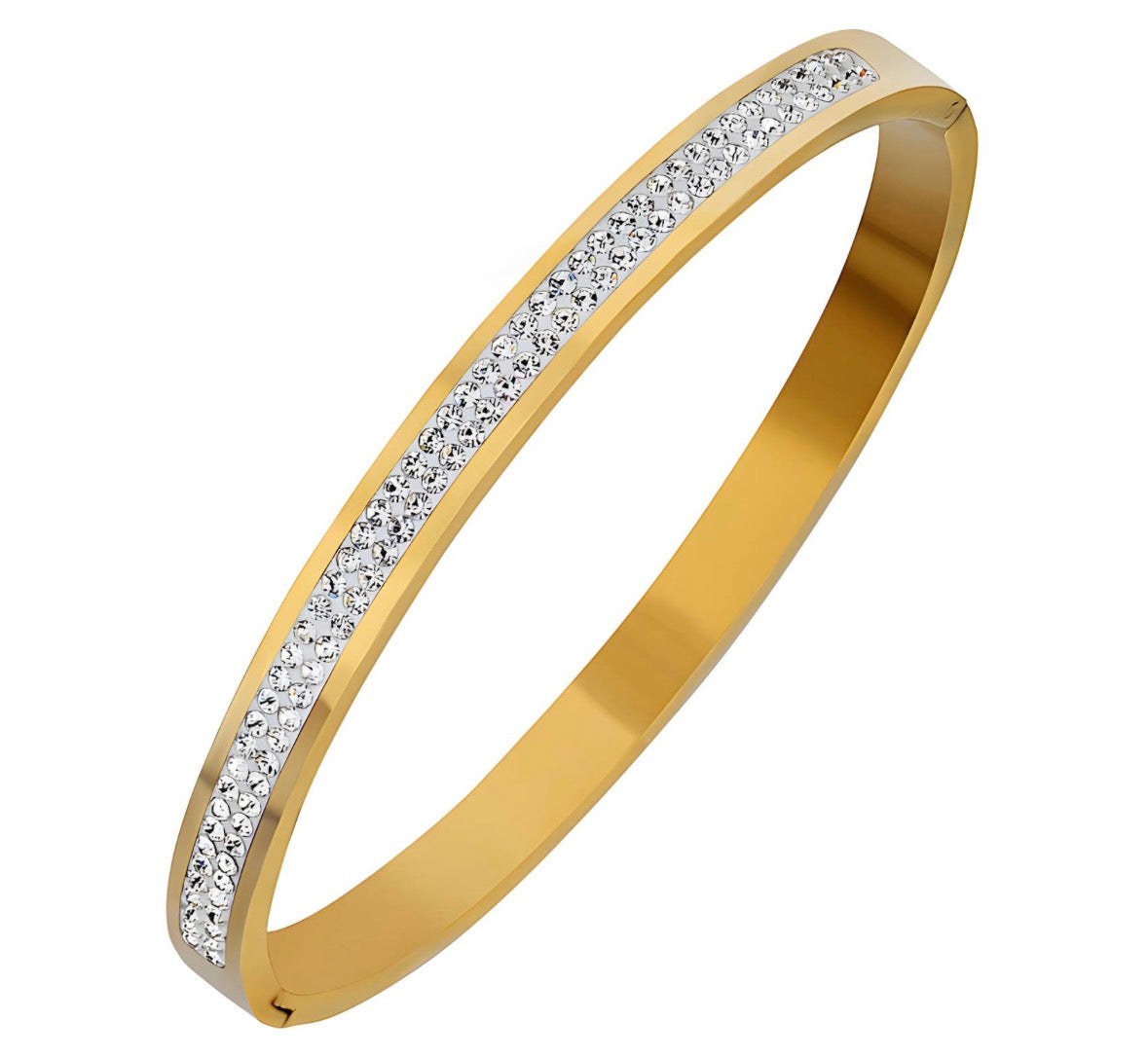 Classic Crystal Bangle – 18K Gold Plated